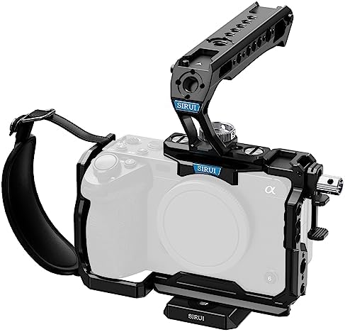 FX3/FX30 için Üst Saplı Tam Kamera Kafes Kiti, Orijinal XLR Kulp ile Uyumlu, HDMI için Kablo Kelepçesi, 1/4"-20 Dişli Delikler, ARRI, Soğuk Ayakkabı ve NATO Ray için 3/8" Yerleştirme