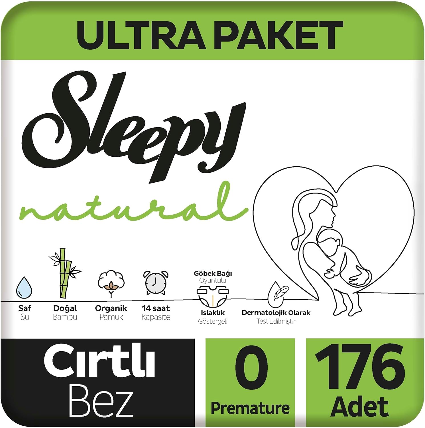 Alternative view of Natural Ultra Paket Bebek Bezi 0 Numara Premature 176 Adet