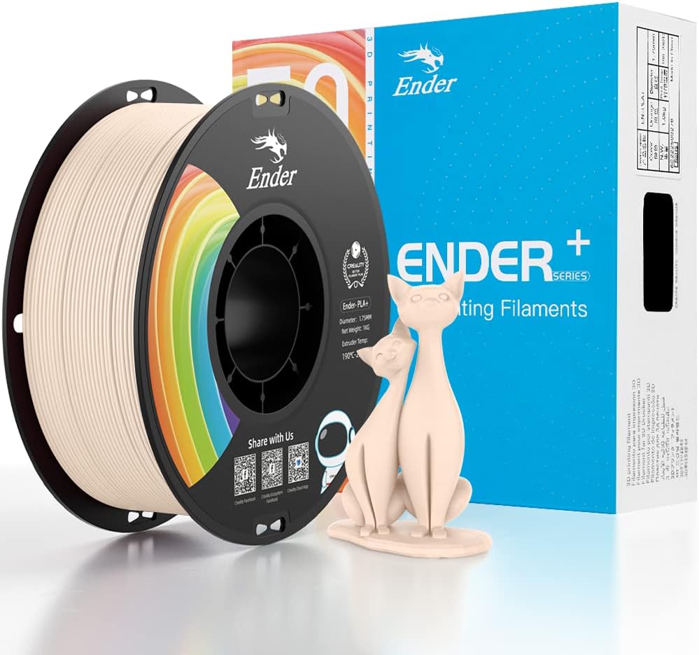 Creality Resmi 3D Yazıcı Filament Ender PLA Pro Filament, PLA+ 3D Baskı Filamenti, Dayanıklı ve Dayanıklı, Boyutsal Doğruluk +/-0,02 mm, 1,04 kg/Makara (EP+-Bej, Ender PLA Pro-1KG)