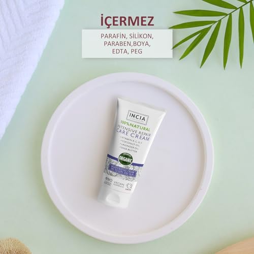 INCIA%100 Doğal Onarıcı Bakım Kremi Yoğun Nemlendirici Cilt Bakım Lavanta Shea Vegan 50 ml