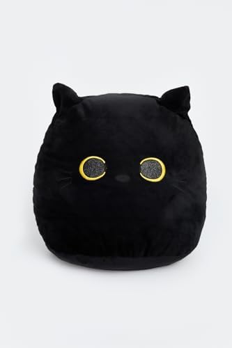 Kara Kedi Yastık 35 cm Siyah One Size