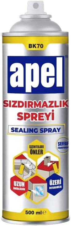 Alternative view of Apel Su Sızdırmazlık Su Geçirmezlik Su İzalasyon Sızıntı Önleyici Kauçuk Yüzey Kaplama Sprey Şeffaf 500 ML