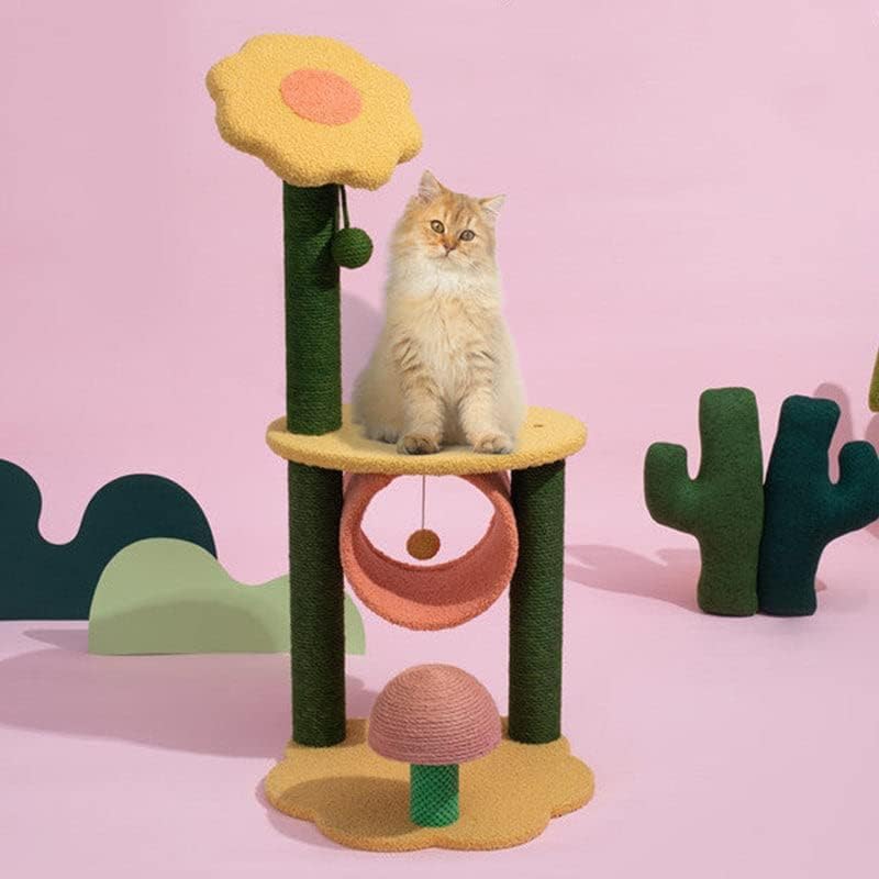 Alternative view of Happy & Polly Ayçiçeği Kedi Ağacı, 90 cm Yükseklik, Yavru Kediler için Hamak ve Oyun Merkezi