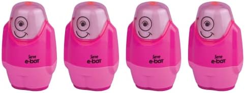 Alternative view of SERVE E-BOT SİLGİLİ KALEMTIRAŞ FOSFORLU PEMBE 4LU SET