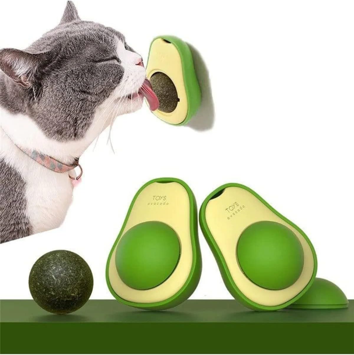 AVOKADO Doğal Catnipli Yenilebilir Kedi Nanesi Otu Oyun Topu Oyuncağı Kedi Yalama Topu 1 ADET