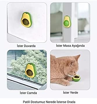 Alternative view of AVOKADO Doğal Catnipli Yenilebilir Kedi Nanesi Otu Oyun Topu Oyuncağı Kedi Yalama Topu 1 ADET