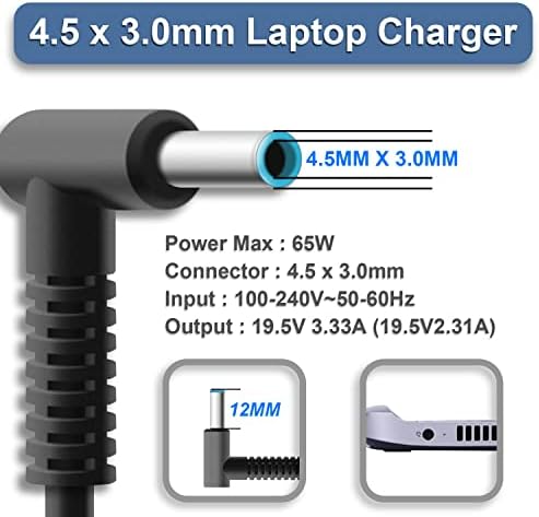 ANTWELON 65W 45W Dizüstü Adaptör Şarj Aleti 19,5V 3,33A Uyumlu Elitebook 840 850 G8 Pavilion X360 11 13 14 15 17 Envy Probook 430 450 250 G3 G4 G5 G6 Şarj Cihazı Güç 4,5mm