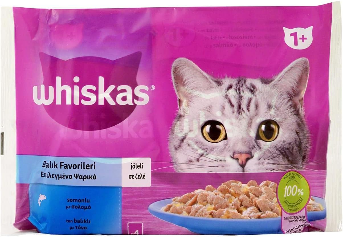 Whiskas Pouch Balık Favorileri Yetişkin Kedi Konservesi 85gr 4'lü