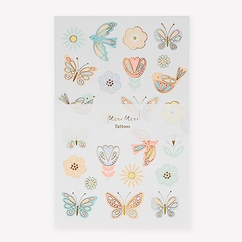 - Birds & Tattoo Sheet - Kuşlar & Kelebekler Geçici Dövmeleri - 2'li