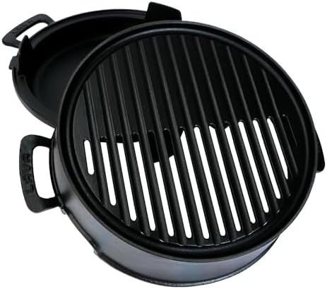 Döküm Yuvarlak Mangal Izgara Set Döküm Demir Yekpare Çift Kulplu Çap (Ø)36cm.