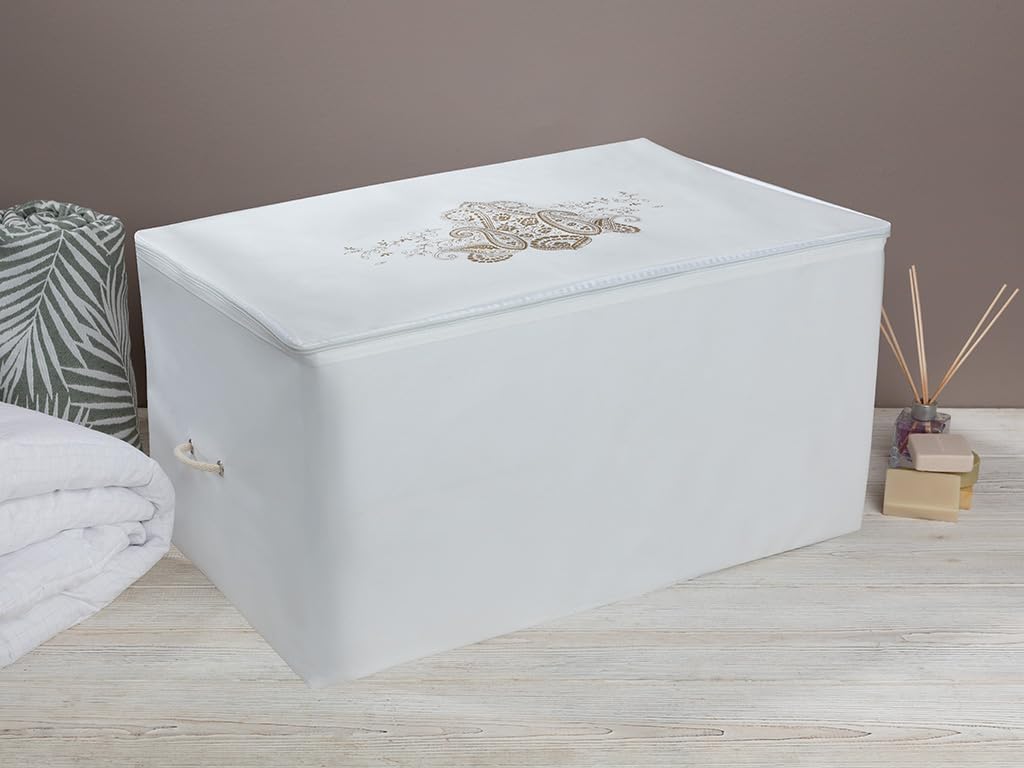 Lace Damask Hurç 74x46x46 cm Beyaz