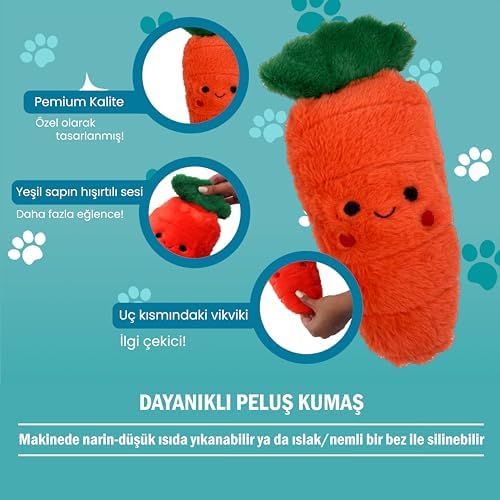 Alternative view of Havhav Tombik Havuç Pelüş Köpek Oyuncağı Köpek Diş Geçirme ve Çekiştirme Oyuncağı Köpekler için Ses Çıkaran Oyuncak