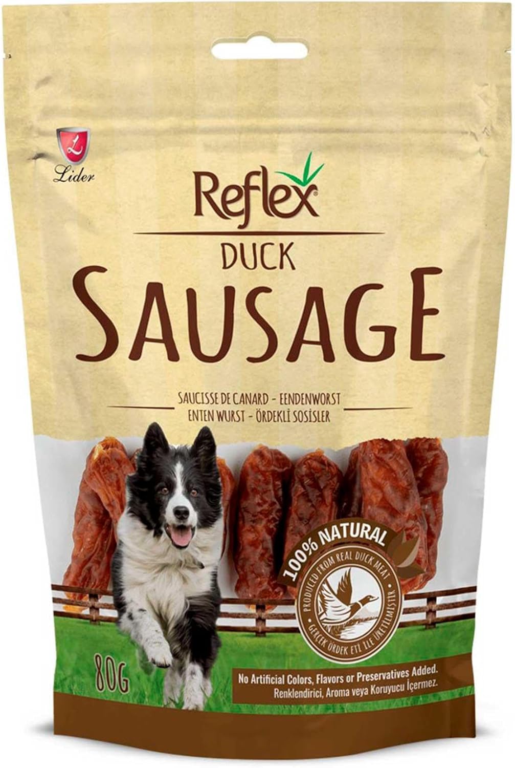 Reflex Kurutulmuş Sausage Ördekli Sosis Köpek Ödülü 80 Gr