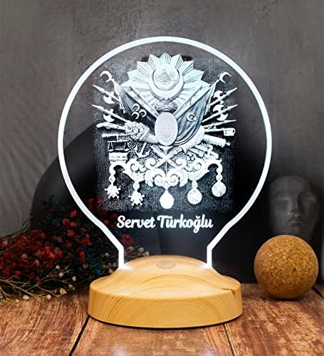 Alternative view of Babaya Hediye, Osmanlı Tuğrası 3D LED Lamba - Tarih ve Sanatseverler İçin Kişiye Özel Hediyelik, Osmanlı Temalı Dekorasyon