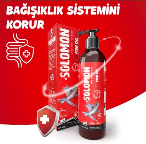 Solomon Fish Oil Kedi ve Köpekler için Omega 3 ve 6 İçerikli Balık Yağı - Kedi ve Köpekler İçin Tüy ve Genel Sağlık Destekleyici