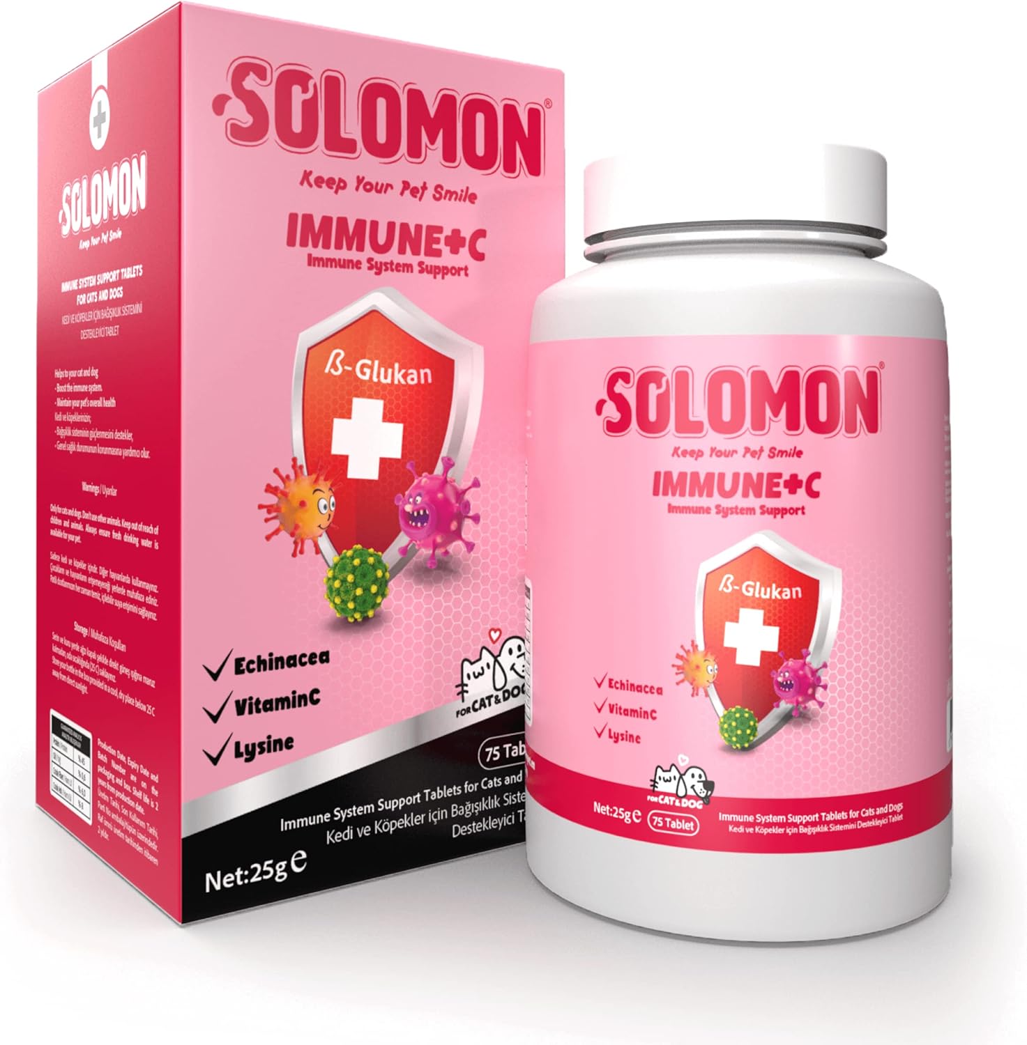 Alternative view of Solomon Immune+C Kedi ve Köpekler için Bağışıklık Sistemini Destekleyici Tablet