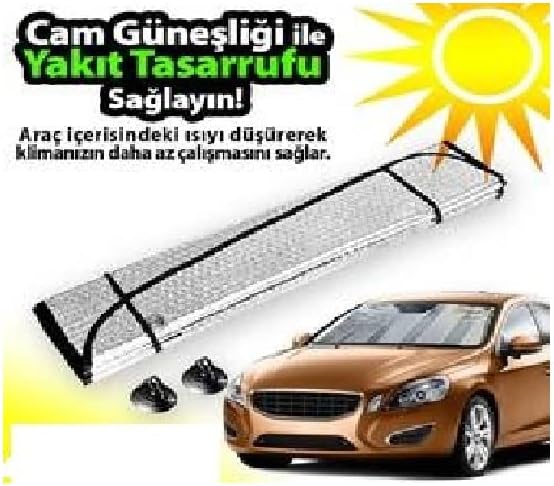 Oto Ön Cam Araba Güneşliği Katlanabilir Dışı Alüminyum Arası Balonlu Katlanabilir Güneşlik (130 * 60 cm)