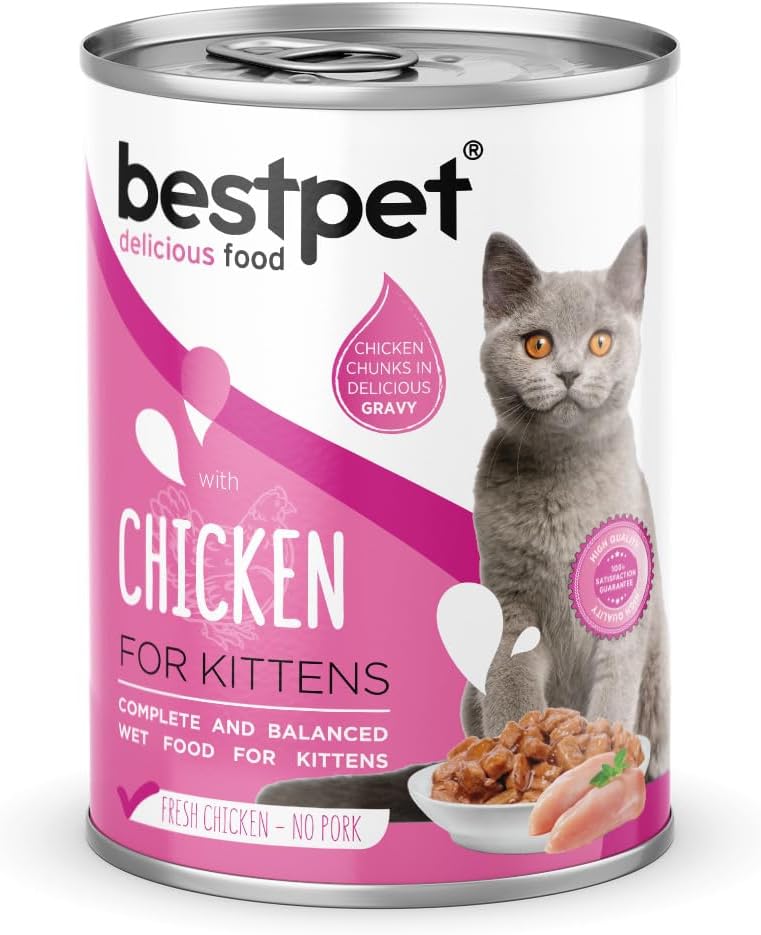 Alternative view of Bestpet Yavru Kediler İçin, Taze Tavuk Parça Etli Ve Soslu Yaş Mama, 400 g x 12 Adet