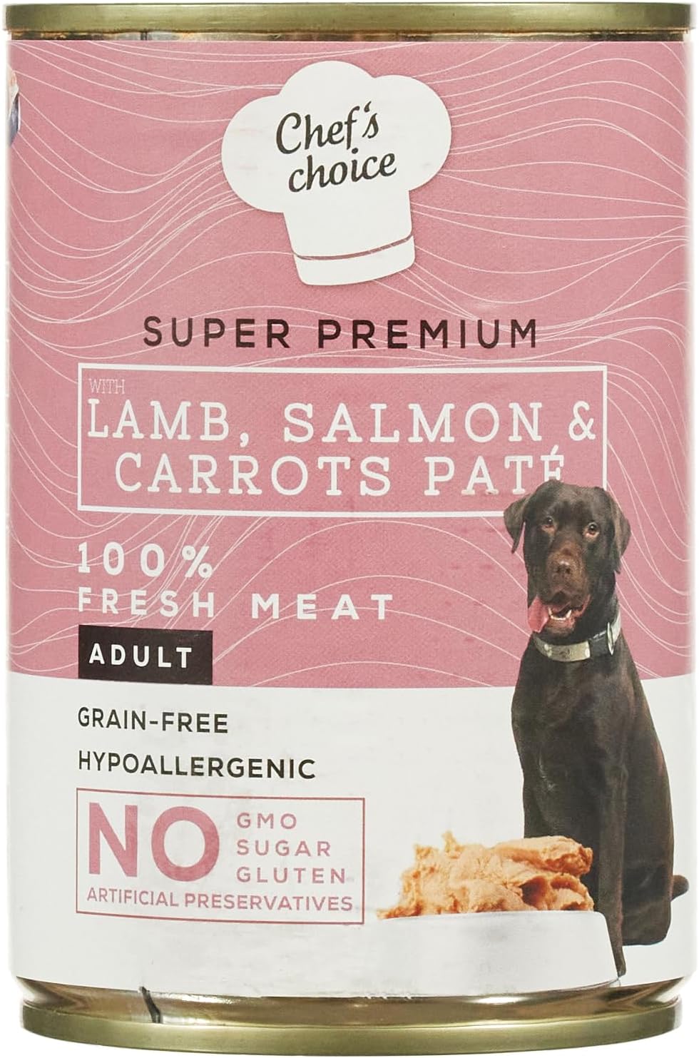 Alternative view of Chef's Choice Yetişkin Köpekler için, Tahılsız, Hipoalerjenik, Kuzu Etli, Somon Balıklı ve Havuçlu Ezme, 400 G X 12 adet