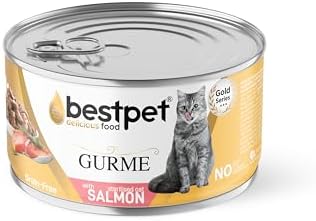 Bestpet Kısırlaştırılmış Gurme Kediler İçin, Tahılsız, Somon Parça Etli Yaş Mama, 85 gr x 24 adet