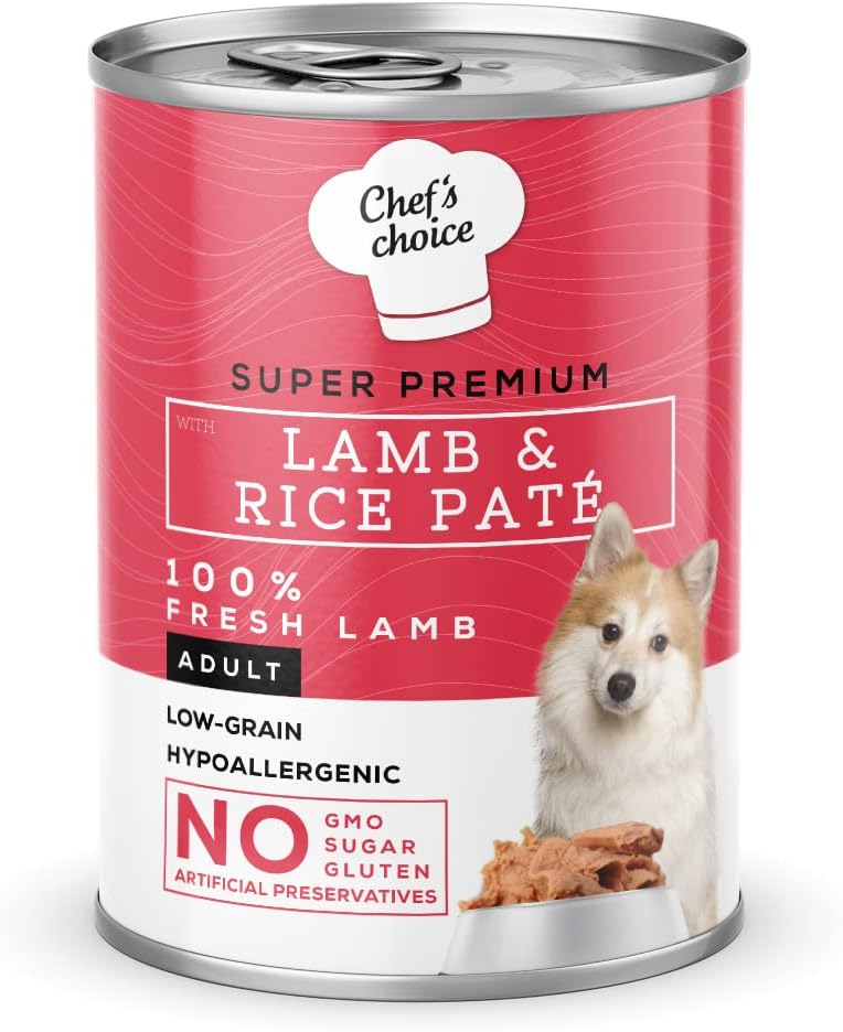 Chef's Choice Yetişkin Köpekler İçin, Hipoalerjenik, Kuzu Etli Ve Pirinçli Ezme, 400 g x 12 Adet