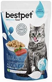 Alternative view of Bestpet Yetişkin Kediler İçin, Tahılsız, Jöle İçinde Ve Hamsi Parça Etli Yaş Mama, 85 g x 24 Adet