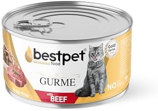Bestpet Yetişkin Gurme Kediler İçin, Tahılsız, Jöle İçinde Sığır Parça Etli Yaş Mama, 85 gr x 24 adet