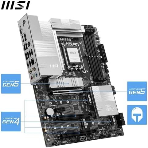 Alternative view of MSI PRO Z890-P WIFI SOKET 1851 DDR5 9200MHZ(OC) USB 20Gbps 4xM.2 1xTB4 HDMI DISPLAY 5G LAN WIFI 7 ATX