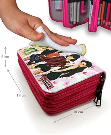 Alternative view of Kalem Kutusu Pink Organizer Kalemkutu Vegan Deri Üç Bölmeli Kalemlik-Pembe