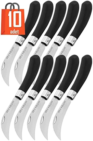 Alternative view of 10 ADET Aşı Bıçağı Bağ Bıçağı Paslanmaz Ceviz Aşılama Ekipmanı 20 cm No:3 Siyah Plastik Saplı