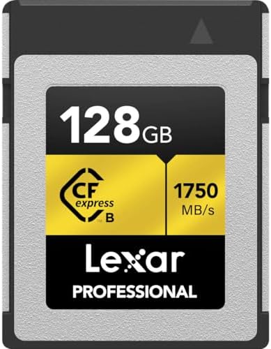 128GB Profesyonel CFexpress Tip B Hafıza Kartı GOLD Serisi, 1750MB/s'ye Kadar Okuma, Ham 8K Video Kaydı, PCIe 3.0 ve NVMe'yi destekler (LCXEXPR128G-RNENG)