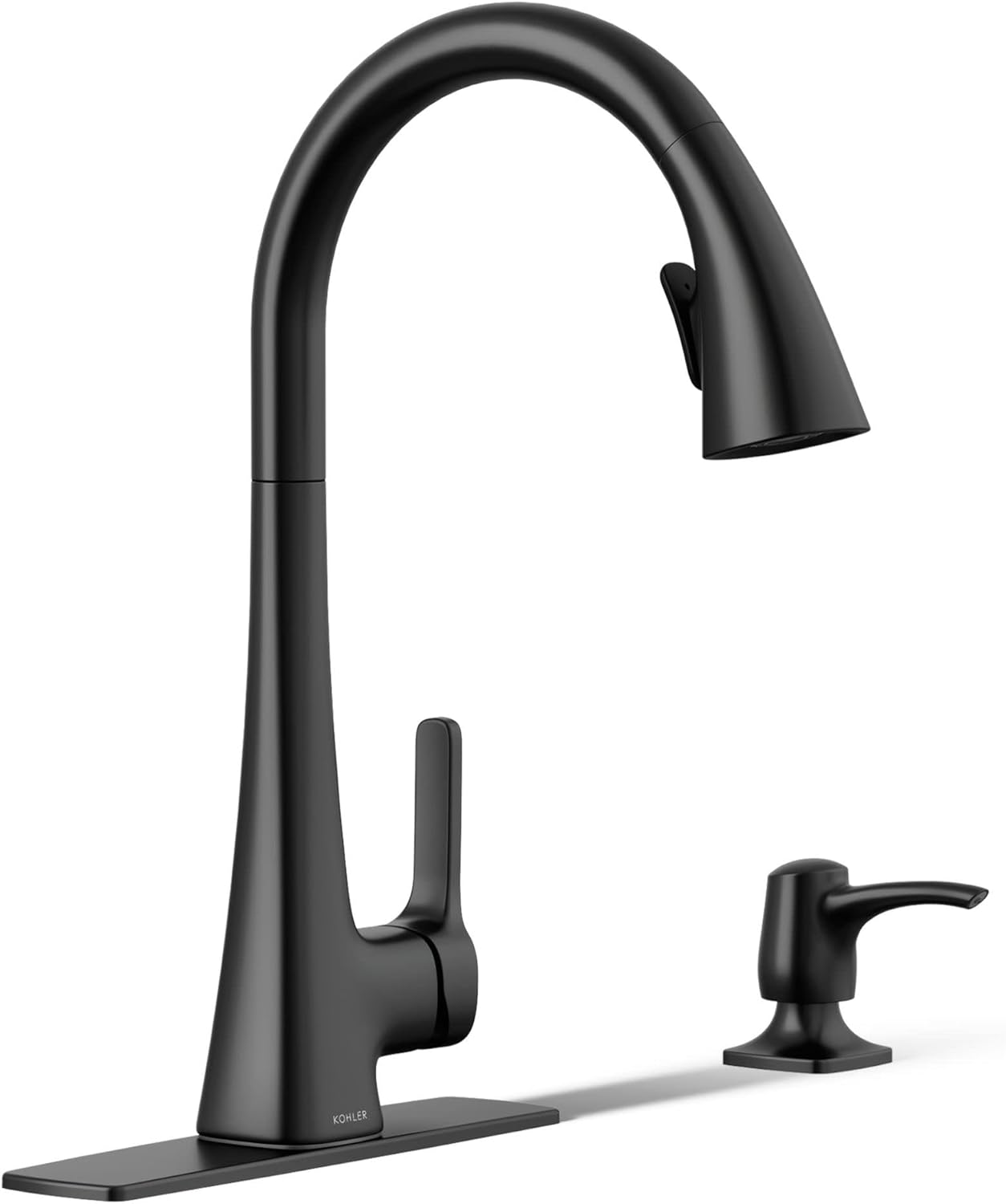Alternative view of R22867-SD-BL Maxton Pull- Mutfak Bataryası Sabunluk, Aşağı Çekmeli Püskürtücülü Mutfak Lavabo Bataryası, Siyah Mutfak Bataryası, Mat Siyah