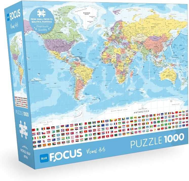 Alternative view of Blue Focus 1000 PARÇA - WORLD MAP (DÜNYA HARİTASI)