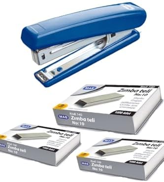 Mas Zımba Makinesi Ve 3000 Tane Tel Ofis Zımba Makinesi Tel Bükmez Paslanmaz Avantajlı Set No-756-7586521469119