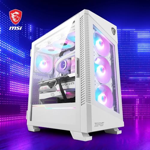 MSI MPG Velox 100R 4x120mm ARGB Fan Temperli Cam USB 3.2 Type-C ATX Mid-Tower Beyaz Gaming (Oyuncu) Kasa