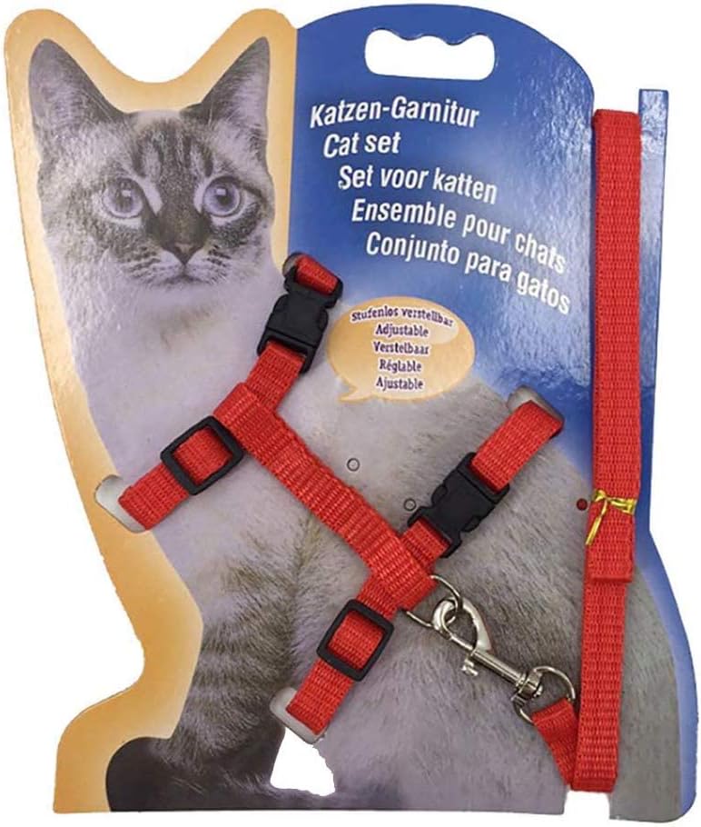 Ayarlanabilir Kedi Gezdirme Tasması Lüx 120 cm Kırmızı