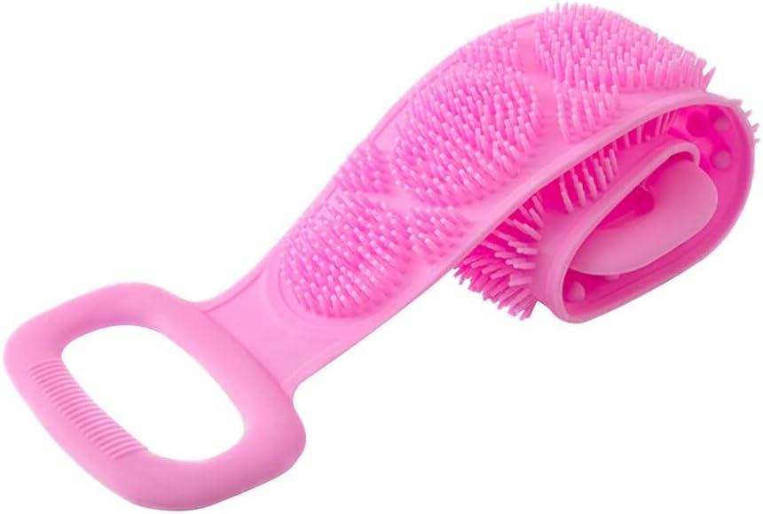 Alternative view of Çift Taraflı Silikon Banyo Sırt Kesesi Duş Lifi Tükenmez Lif Pembe 60 cm