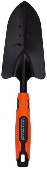 BLACK+DECKER Bahçe küreği, boyut göstergeli, 35 cm, polipropilen, siyah/turuncu