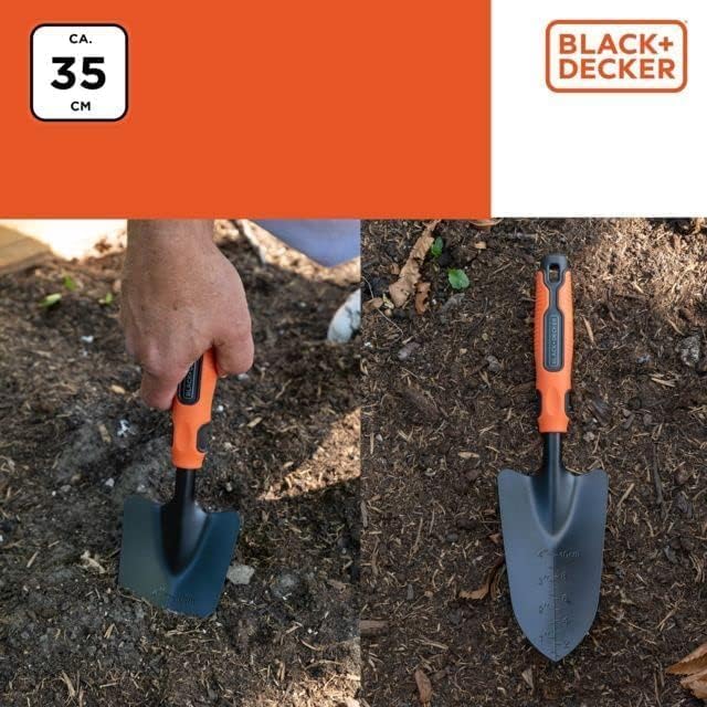 Alternative view of BLACK+DECKER Bahçe küreği, boyut göstergeli, 35 cm, polipropilen, siyah/turuncu