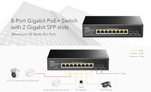 Alternative view of Cudy GS1008PS2 8 Port Gigabit 120W 250m PoE+, 2 Gigabit SFP Switch