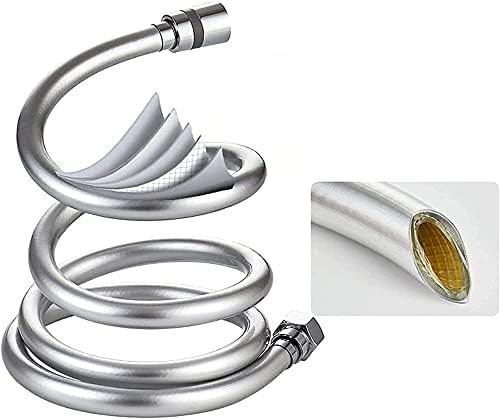 Gri Paslanmaz Kopmaz Patlamaz Kaliteli PVC Duş Hortumu - Yüksek Kaliteli Lüx Duş Spirali - Tüm Duş Setleri/Duş Başlıkları ile Uyumlu (G1/2) - 150cm