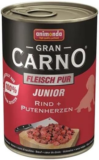 Animonda Gran Carno Sığır Etli ve Hindi Yürekli Yavru Köpek Konservesi 400gr 6 Al 5 Öde