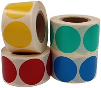 Kuşe Daire Renk Baskılı Çap Etiketi 50mm X 50mm Ölçülerinde Yuvarlak Çıkartma 500 Adet Kendinden Yapışkanlı Rulo Etiketi Barkod Yazıcılar ile Uyumlu 40mm Kağıt Bazlı Etiket (YEŞİL)