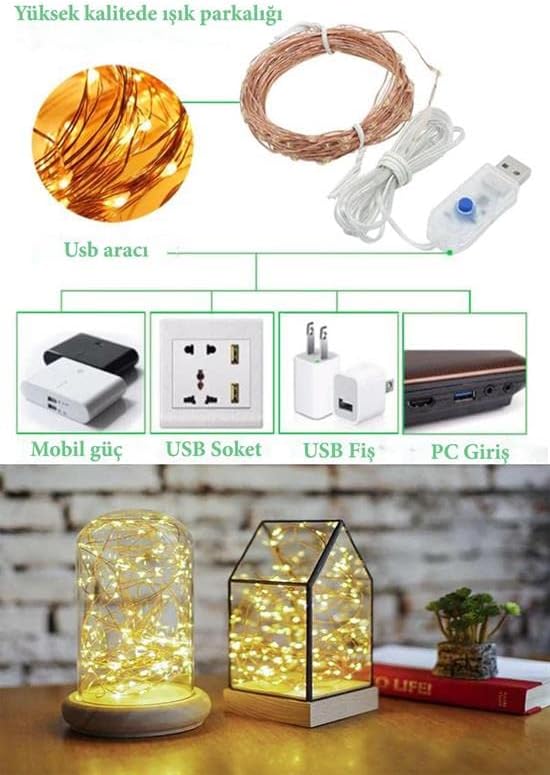 Alternative view of Yılbaşı ve Özel Konsept Dekorasyon 5 Mt USB Bağlantılı Led Işık