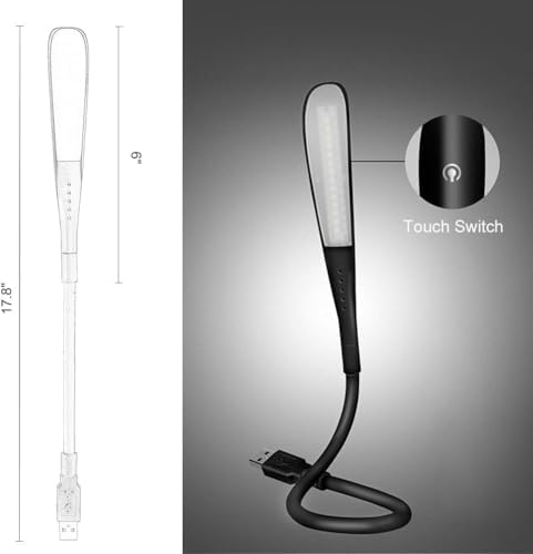Alternative view of 3 Mod Seviyeli Dokunmatik USB LED Masa Lambası, 14 LED Beyaz Işık, Ayarlanabilir Parlaklık, Kitap Okuma Lambası, Çalışma Masası Ofis Lambası, PC, Laptop Uyumlu, Gece Lambası
