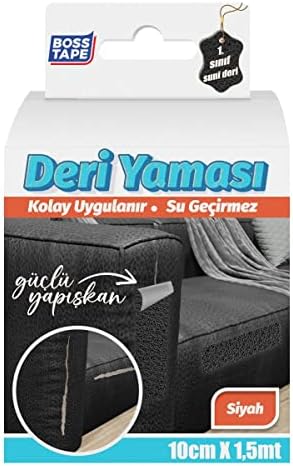 Deri Yama, 1,5 Metre Uzunluk x 100 mm Kalinlik, Siyah