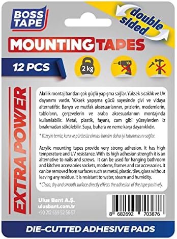Alternative view of Hazır Kesilmiş 12 Adet Çift Taraflı Montaj Bandı