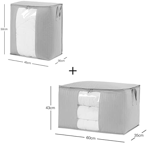 Alternative view of 2'li Pvc Pencereli Gri Renk Kapitone Hurç Set 1 Adet 45 x 30 x 50/1 Adet 60 x 43 x 35 cm