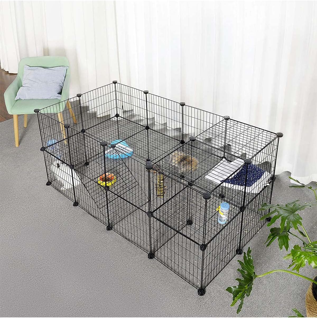 Alternative view of 36 Panel Evcil Küçük Hayvan Kedi Köpek Kuş Evi Kafesi Oyun Parkı Portatif Taşınabilir Metal Tel