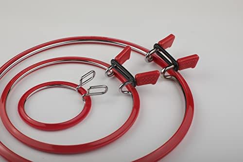 Alternative view of Üstün Kalite, Metal Yaylı Gergi Nakış Çemberleri, Çapraz Dikiş Kancası, Darning Hoops, Nakış Gergi Kulübesi (Kırmızı, Küçük)